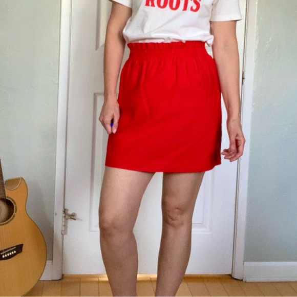 J. Crew Dresses & Skirts - J. Crew red paperbag mini skirt, size 4